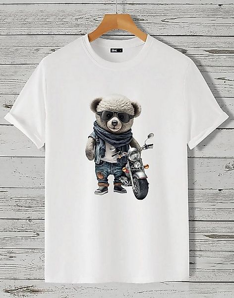 RMK T-Shirt Herren T-Shirt Rundhals mit Teddybär Motorrad günstig online kaufen