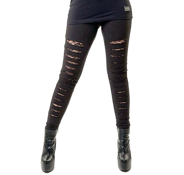 Vixxsin Leggings Slasher Gothic Lace Panel Nu Goth Distressed Mesh Netz günstig online kaufen