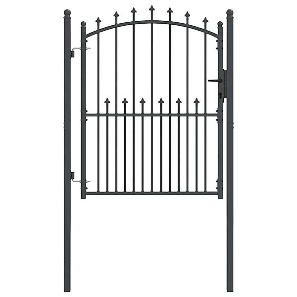 vidaXL Zauntor mit Spitzen Grau 150 x 100 cm Pulverbeschichteter Stahl 4200 günstig online kaufen