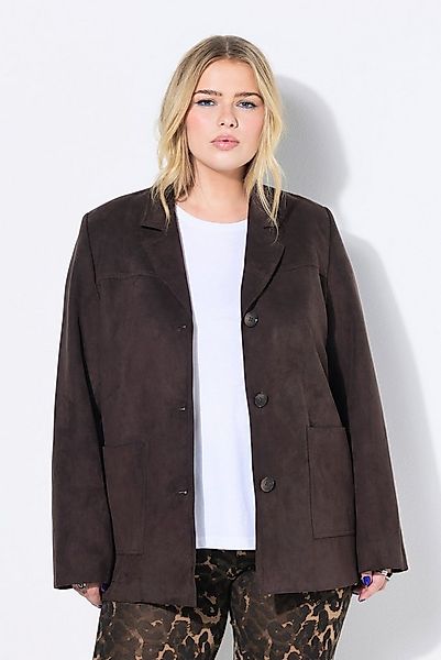 Studio Untold Blusenblazer Blazer Loose Shape Suede Revers Komplettfutter günstig online kaufen