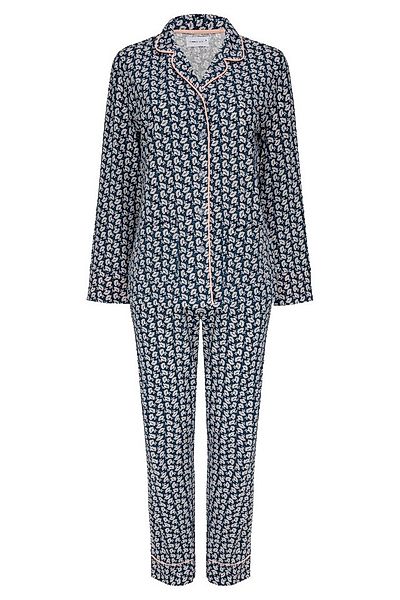 SNOOZE OFF Pyjama Schlafanzug in dunkelblau mit zartem Blumenmuster (2 tlg. günstig online kaufen
