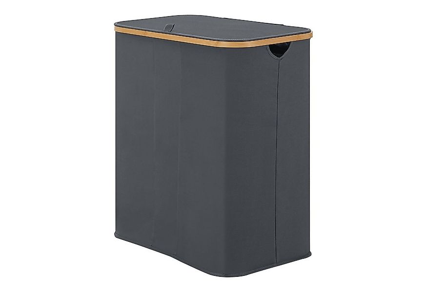 en.casa Wäschekorb, »Rusko« Wäschesammler mit Deckel 140L Dunkelgrau günstig online kaufen
