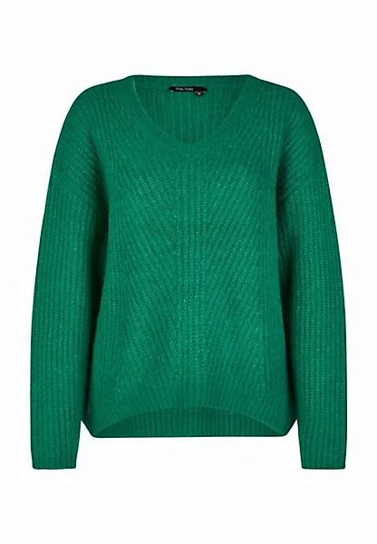 MARC AUREL Kapuzenpullover V-Ausschnitt-Pullover mit Rippenstruktur günstig online kaufen