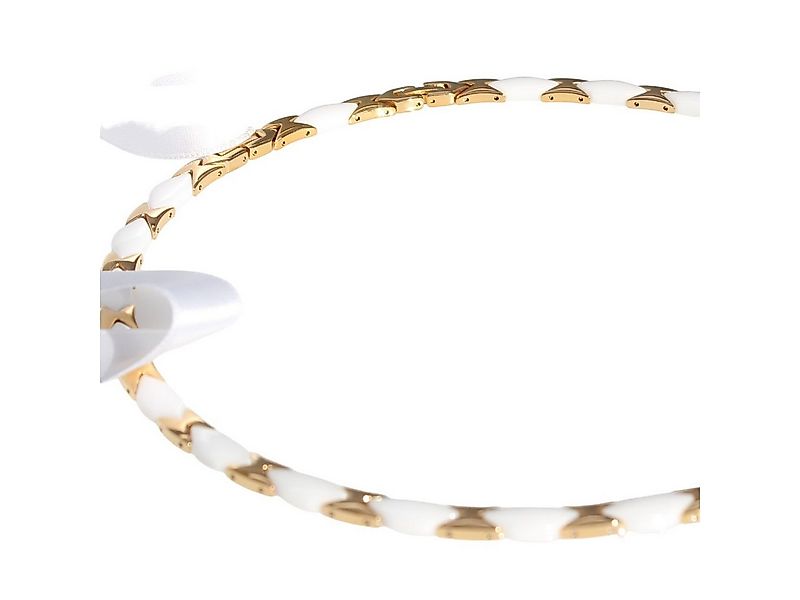 ELLAWIL Collier Klassisches Basic Collier aus Keramik und Edelstahl Weiß/Go günstig online kaufen