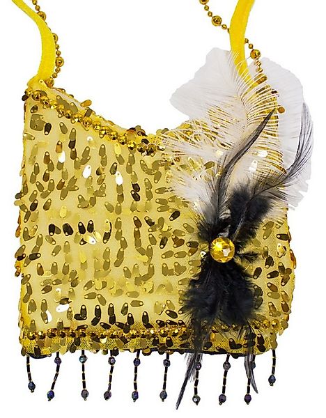 Das Kostümland Kostüm Charleston Pailletten Handtasche, Gold günstig online kaufen
