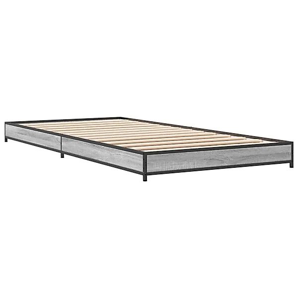 vidaXL Bettgestell Grau Sonoma 75x190 cm Holzwerkstoff und Metall 845189 günstig online kaufen