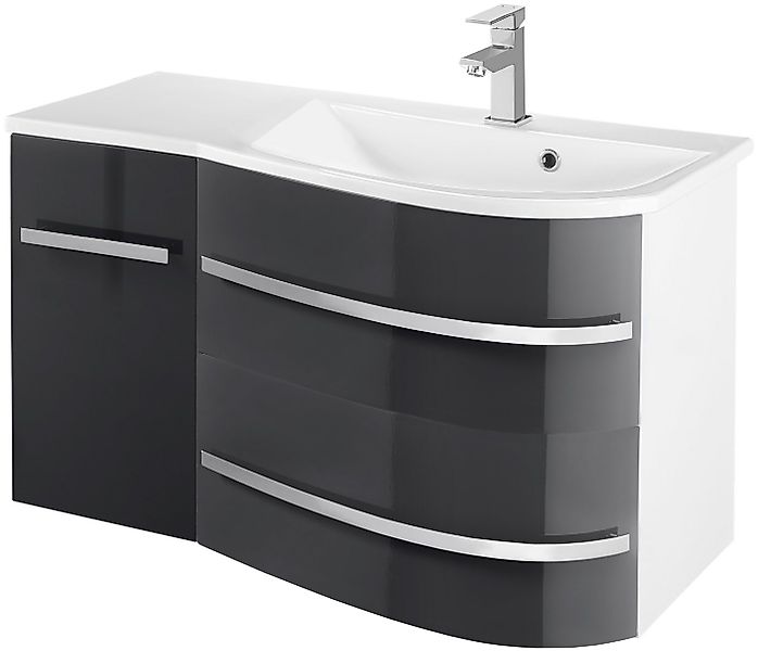 welltime Waschtisch OSLO, Breite 90 cm, Badmöbel mit geschwungener Front, A günstig online kaufen