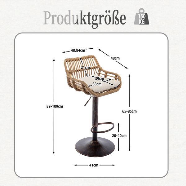 Celya Barhocker (2st),Barstühle 360°Drehbar Küchenstühle Sitzhöhe günstig online kaufen