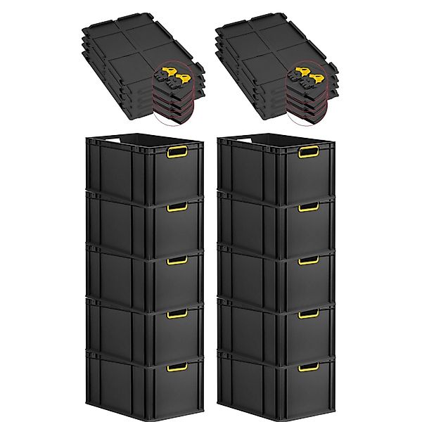 PROREGAL SuperSparSet 10x Eurobox Nextgen Color Mit Scharnierdeckel HxBxT 3 günstig online kaufen