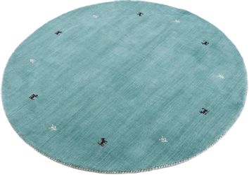 carpetfine Wollteppich "Gabbeh Uni" rund 15 mm Höhe reine Wolle handgewebt, günstig online kaufen