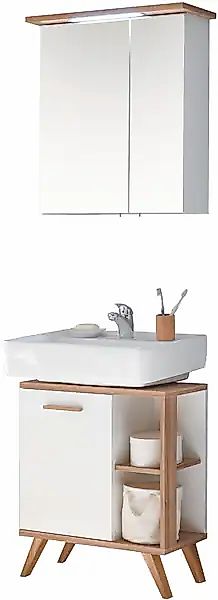 Saphir Badmöbel-Set »Quickset 2-teilig, Waschbeckenunterschrank mit LED-Spi günstig online kaufen