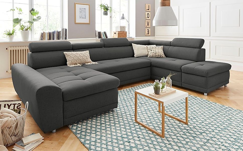 sit&more Wohnlandschaft "Riva U-Form" wahlweise mit Bettfunktion günstig online kaufen