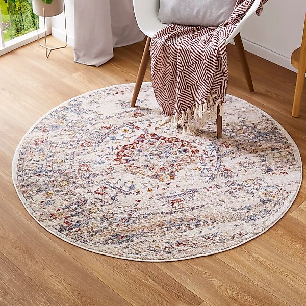 LUXOR living Teppich "Rocco" rund 11 mm Höhe Vintage-Look, florales Design, günstig online kaufen