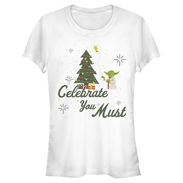Star Wars - Yoda Celebrate You Must - Weihnachten - Frauen T-Shirt günstig online kaufen