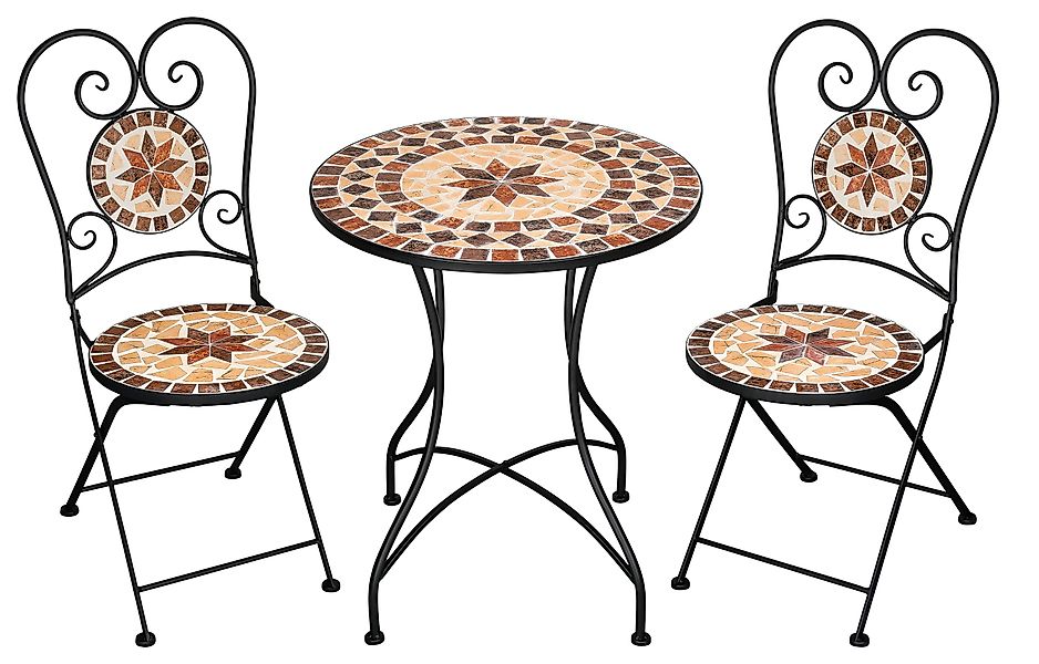 Kamelio Balkonset Mosaik Gartenset 2 Stühle günstig online kaufen