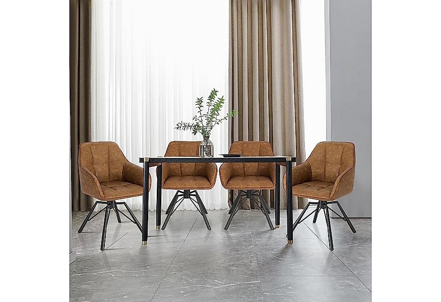 Woltu Polsterstuhl (4 St), Esszimmerstühle drehbar mit Armlehnen günstig online kaufen