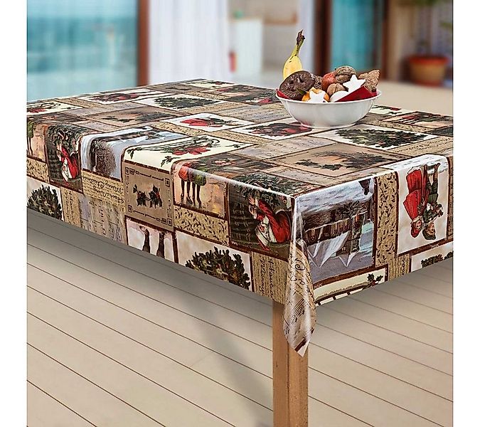 laro Tischdecke Wachstuch-Tischdecken Abwaschbar Weihnachten Santa rechteck günstig online kaufen