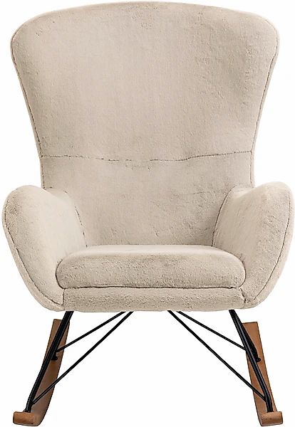 SalesFever Schaukelstuhl »Komfortabl und im Vintage-Stil« () in Lammfellopt günstig online kaufen