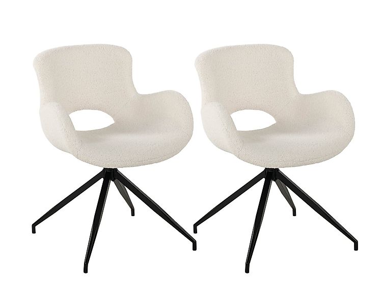 Duo Collection Polsterstuhl Esszimmerstuhl Stella (2er Set), Bouclé cremefa günstig online kaufen