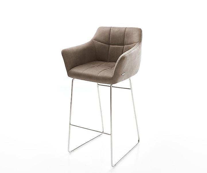 Barstuhl Yulo-Flex Vintage Taupe Kufengestell Edelstahl günstig online kaufen