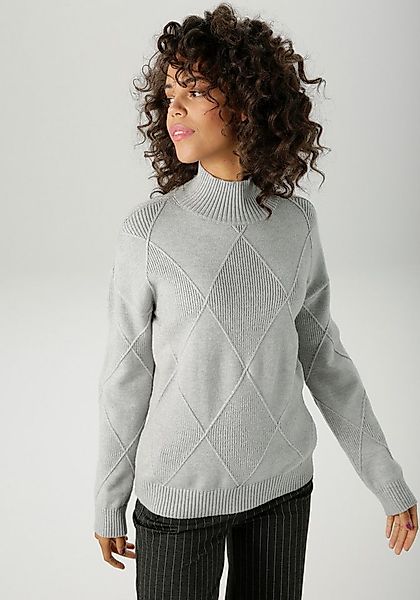 Aniston CASUAL Strickpullover im trendigen Rauten-Muster günstig online kaufen