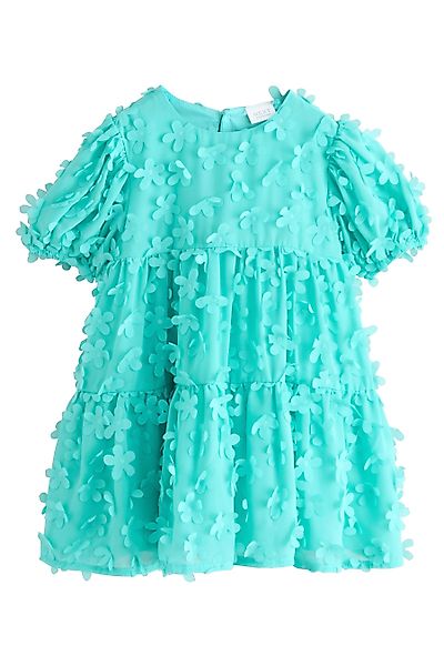 Next Tüllkleid Kurzärmeliges Kleid mit 3D-Blumendetails günstig online kaufen