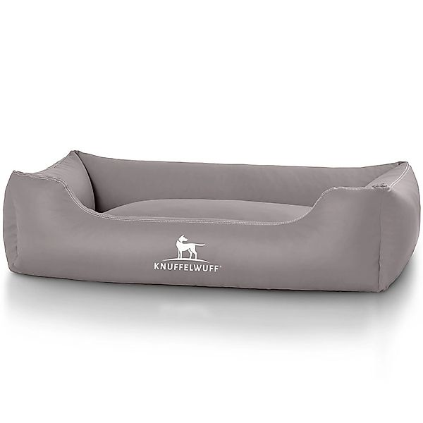 Knuffelwuff Hundebett Sidney Kunstleder Übergröße XXXL 155cm x 105cm Grau günstig online kaufen