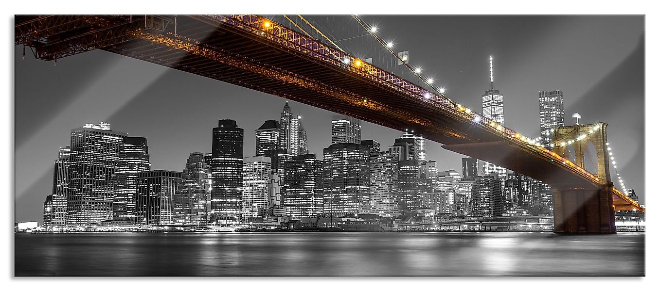 Pixxprint Glasbild Skyline von Manhattan, Skyline günstig online kaufen