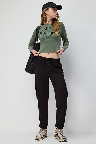 No Matter What Sweatpants Schwarze Cargo-Jogger-Sweatpants günstig online kaufen