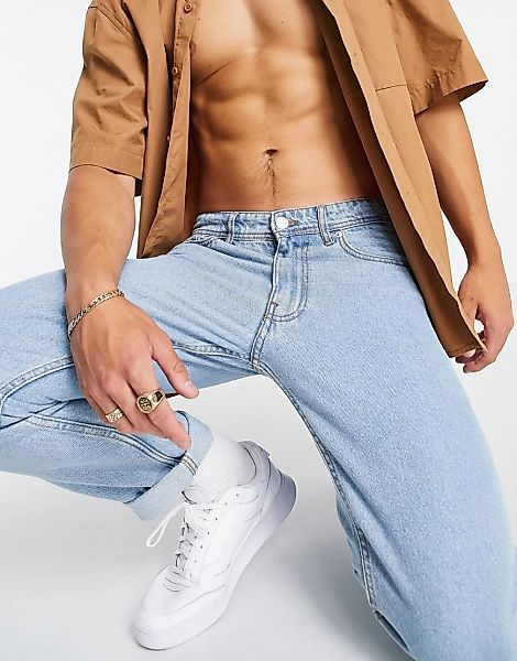 Don't Think Twice – Gerade geschnittene Jeans mit Stone-Waschung in Hellbla günstig online kaufen