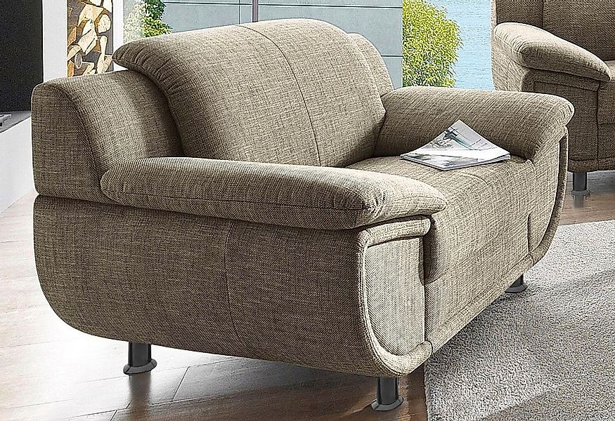 TRENDMANUFAKTUR Sessel "Rondo, Breite 121 cm, breite Armlehnen, Füße schwar günstig online kaufen