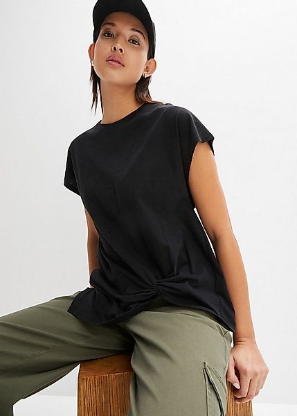 bonprix T-Shirt lässig geschnittene Passform, ärmellos, mit Knotendetail günstig online kaufen