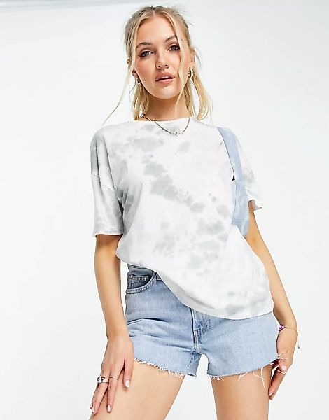 Abercrombie & Fitch – T-Shirt mit Rundhalsausschnitt und Batikmuster in Grü günstig online kaufen