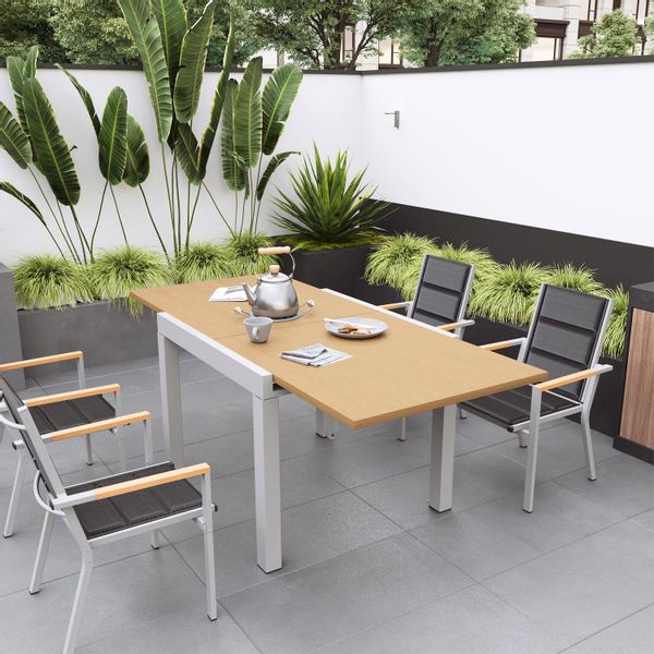 HOMALL Gartentisch Gartentisch, rostfreies Aluminium Ausziehtisch günstig online kaufen