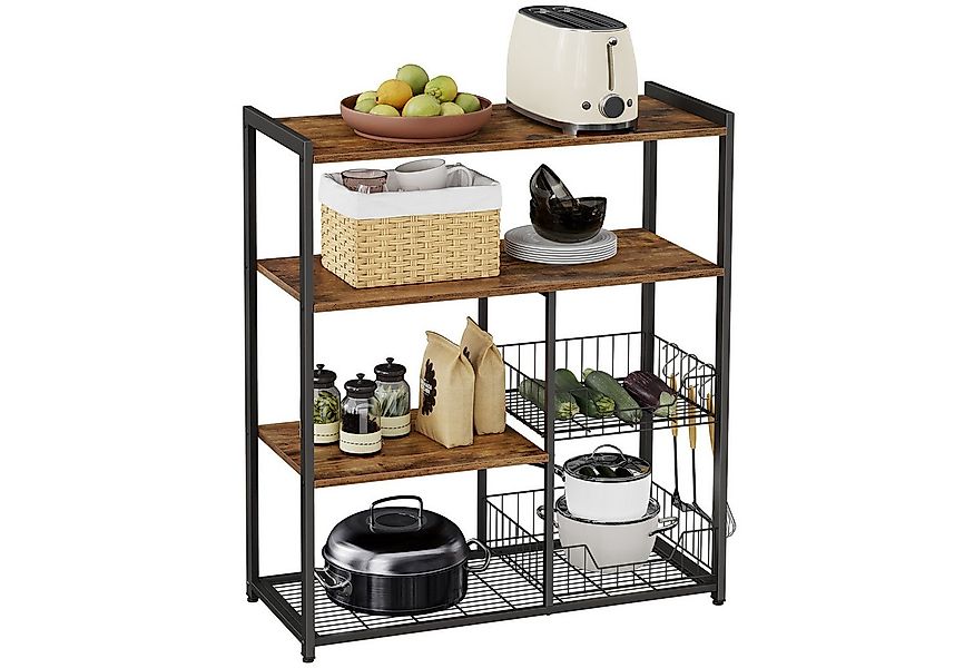VASAGLE Küchenregal, Standregal mit 6 Haken, 35 x 80 x 95 cm (T x B x H) günstig online kaufen