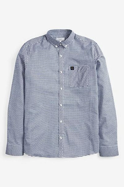 Next Langarmhemd Langärmeliges Stretch-Oxfordhemd im Vichykaro (1-tlg) günstig online kaufen