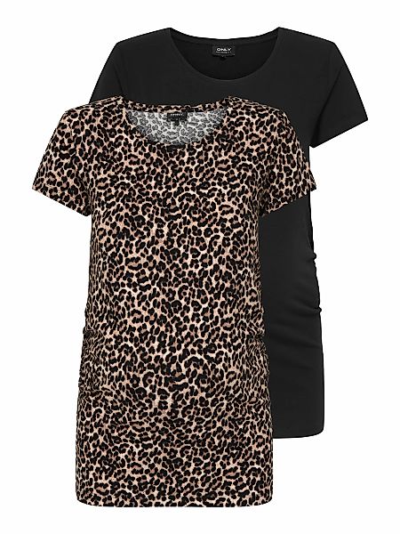 ONLY MATERNITY Umstandsshirt "OLMLOVELY S/S ONECK AOP TOP 2PCK JRS NOO", (P günstig online kaufen