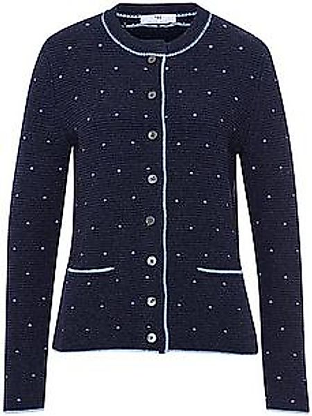 Strickjacke Rundhals-Ausschnitt Peter Hahn mehrfarbig günstig online kaufen