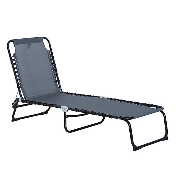Outsunny Sonnenliege Klappbar bis 120 kg Belastbar Grau günstig online kaufen