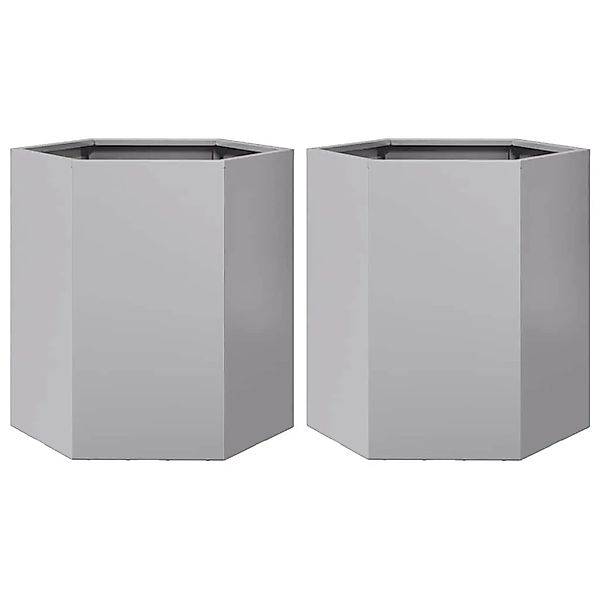 vidaXL Garten-Pflanzgefäße 2 Stk Sechseckig 46x40x45cm Verzinkter Stahl 851 günstig online kaufen