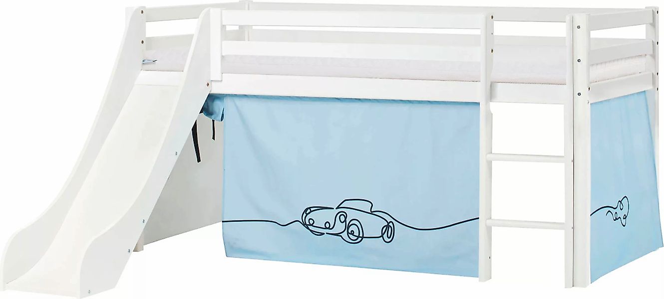 Hoppekids Hochbett ""Cars"", Rutsche & Vorhang Blau und viel Auswahl günstig online kaufen