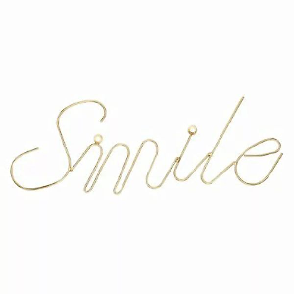 LaLe Living Deko Schriftzug Smile aus Eisen gold günstig online kaufen