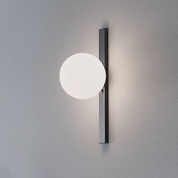 Wandleuchte Garda, schwarz, Metall, Glas, 1-flammig günstig online kaufen