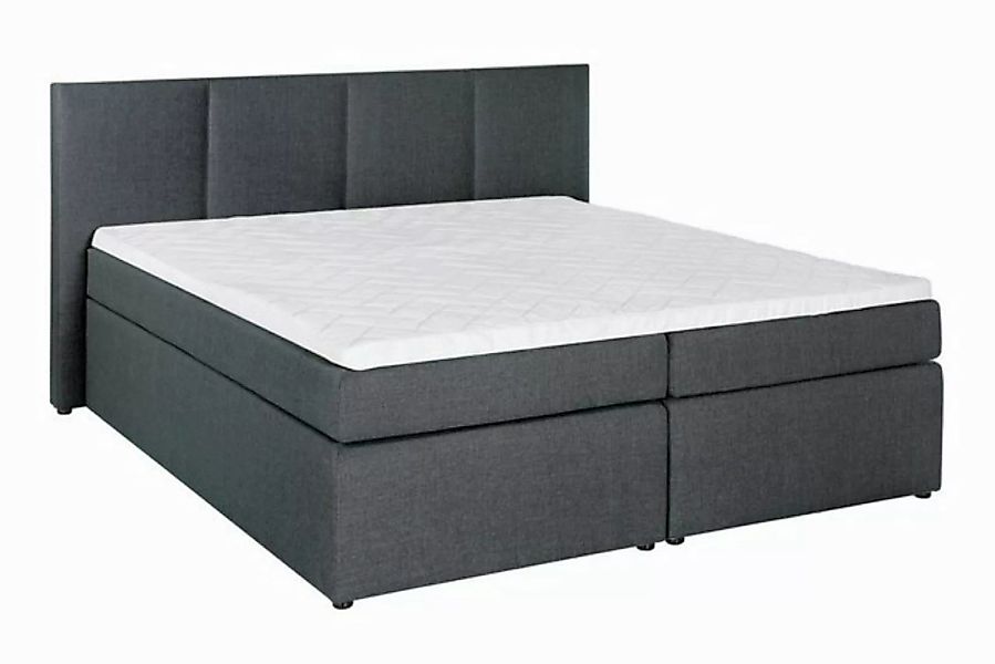 Möbelfreude Boxspringbett Boxspringbett KAZ Anthrazit 160x220 cm H2, Anthra günstig online kaufen