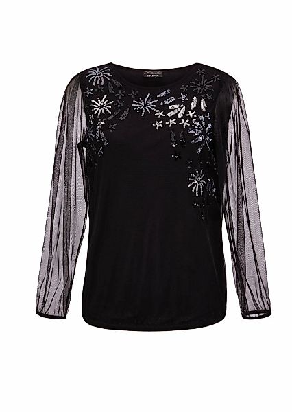 GOLDNER Kurzarmshirt "Langarmshirt mit transparenten Ärmeln" günstig online kaufen