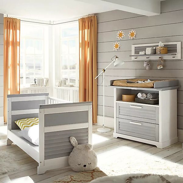 Kinderzimmer Set 3-teilig mit Kinderbett 70x140 cm Liegefläche, Kiefer mass günstig online kaufen