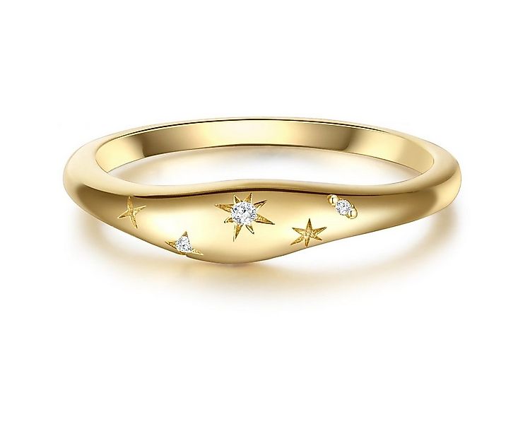 Glanzstücke München Silberring Stern gelbgold, Ring Sterling Silber gelbgol günstig online kaufen