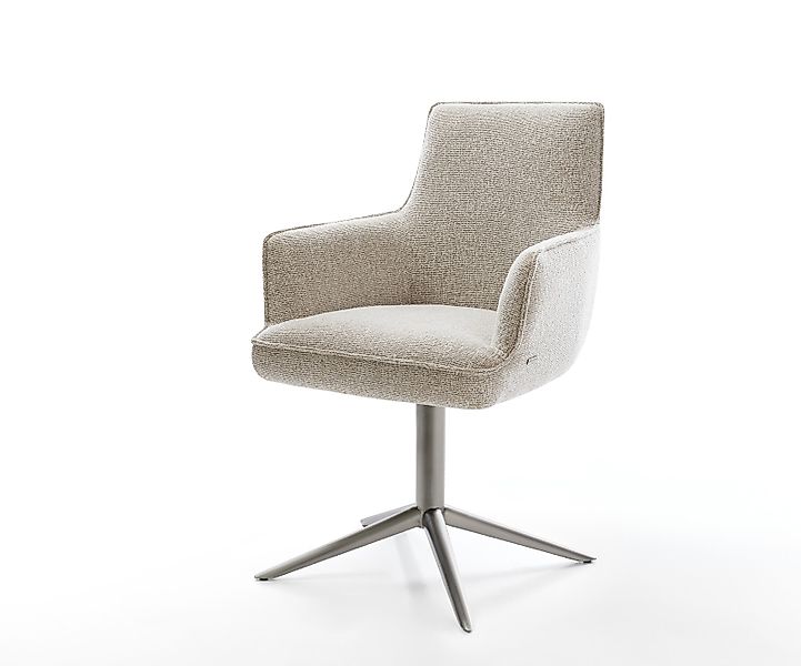 Drehstuhl Heira-Flex mit Armlehnen Webstoff Soft Beige Fußkreuz Graphit 360 günstig online kaufen