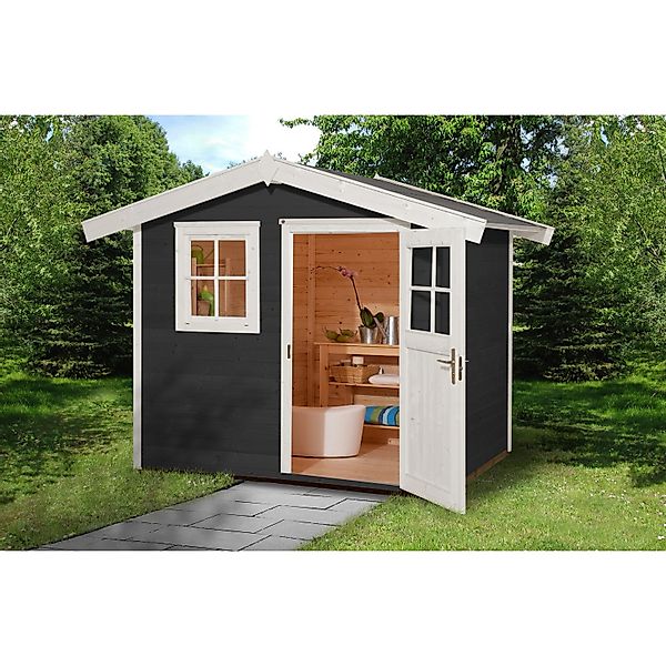 Gartenhaus 123 Gr.2 Satteldach Anthrazit 28 mm günstig online kaufen