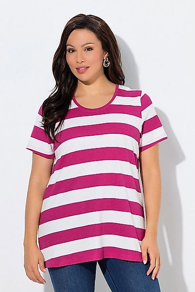 Ulla Popken T-Shirt Shirt Ringel Classic Rundhals Halbarm günstig online kaufen